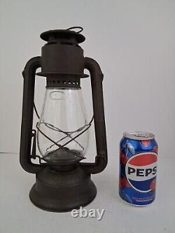 Antique German Iron Junior Dietz N. Y USA WithOriginal Globe No 5 Kerosene Lamp Vtg