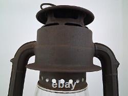 Antique German Iron Junior Dietz N. Y USA WithOriginal Globe No 5 Kerosene Lamp Vtg