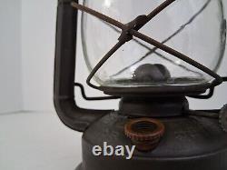 Antique German Iron Junior Dietz N. Y USA WithOriginal Globe No 5 Kerosene Lamp Vtg