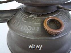 Antique German Iron Junior Dietz N. Y USA WithOriginal Globe No 5 Kerosene Lamp Vtg