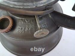 Antique German Iron Junior Dietz N. Y USA WithOriginal Globe No 5 Kerosene Lamp Vtg