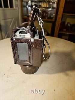 Antique German WaA392 Lantern Brown Bakelite Red Lens WWII