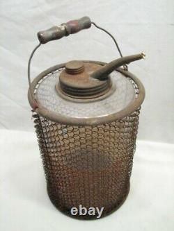 Antique Glass Kerosene Fluid Oil Lamp Filler Tool Ohio Lantern 1895 Bottle Can