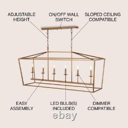 Antique Gold Chandelier Pendant Light Vintage Lantern Style Open Frame Design