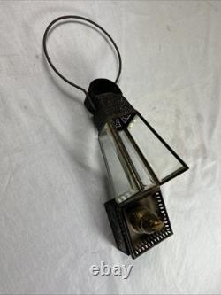 Antique HOLMES BOOTH & HAYDENS Handmade TIN & BEVELED GLASS SKATER'S LANTERN