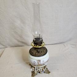 Antique Hand Painted Gone With The Wind Oil Lamp