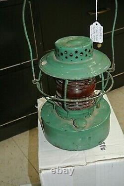 Antique Handlan City of St Louis SEWER Div Kerosene Lantern RED Glass
