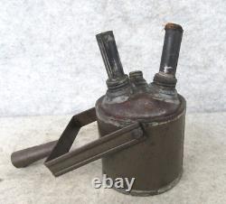 Antique Handmade Tin Smith Double Oil Wick Street Lamp Lantern Lighter Torch
