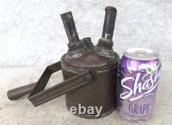 Antique Handmade Tin Smith Double Oil Wick Street Lamp Lantern Lighter Torch