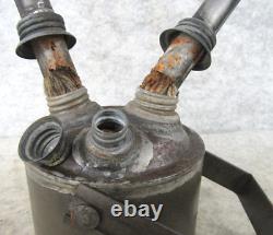 Antique Handmade Tin Smith Double Oil Wick Street Lamp Lantern Lighter Torch