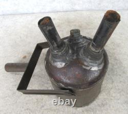 Antique Handmade Tin Smith Double Oil Wick Street Lamp Lantern Lighter Torch