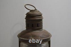 Antique Helvig's Nautical Lamp Maritime Danish Marine Lantern Vintage Metal