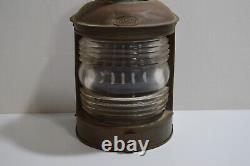 Antique Helvig's Nautical Lamp Maritime Danish Marine Lantern Vintage Metal