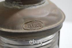 Antique Helvig's Nautical Lamp Maritime Danish Marine Lantern Vintage Metal