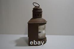 Antique Helvig's Nautical Lamp Maritime Danish Marine Lantern Vintage Metal