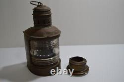 Antique Helvig's Nautical Lamp Maritime Danish Marine Lantern Vintage Metal