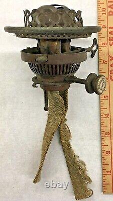 Antique Hink's No. 2 Duplex Oil Lamp Copper Burner, Wicks Assembly