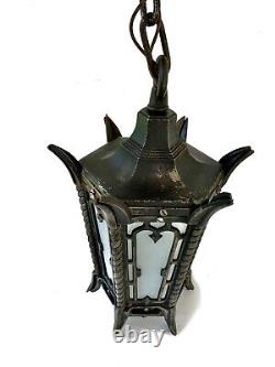 Antique Historic Cast Iron Gothic Pendant Murlin Lantern All Origional