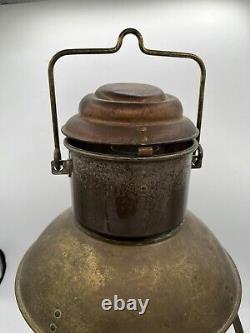 Antique Ideal Brenner 20 Brass Nautical Hanging Ship Kerosene/Oil Lamp Lantern