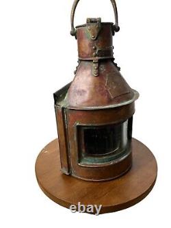 Antique Indus Engineering Co. Bombay Copper Maritime Lantern No. 9457, 14.5 Tal
