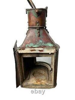 Antique Indus Engineering Co. Bombay Copper Maritime Lantern No. 9457, 14.5 Tal