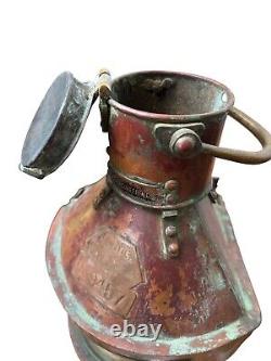 Antique Indus Engineering Co. Bombay Copper Maritime Lantern No. 9457, 14.5 Tal