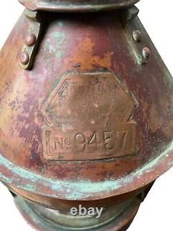 Antique Indus Engineering Co. Bombay Copper Maritime Lantern No. 9457, 14.5 Tal