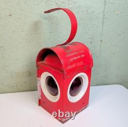 Antique Industrial Automotive Corp Baltimore Traffic Kerosene Lantern Red Lenses