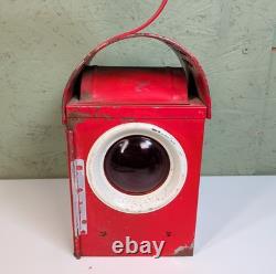 Antique Industrial Automotive Corp Baltimore Traffic Kerosene Lantern Red Lenses