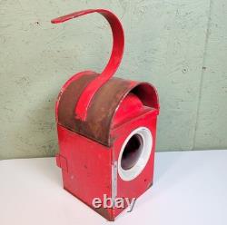 Antique Industrial Automotive Corp Baltimore Traffic Kerosene Lantern Red Lenses