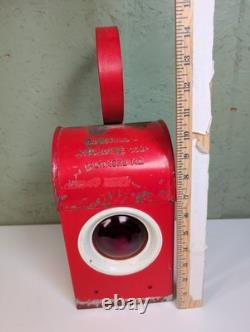 Antique Industrial Automotive Corp Baltimore Traffic Kerosene Lantern Red Lenses