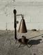 Antique Iron Blacksmith Hammered Candle Lantern Smoke Bell Footed Arts & Crafts
