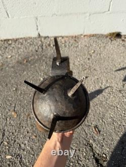 Antique Iron Blacksmith Hammered Candle Lantern Smoke Bell Footed Arts & Crafts