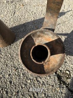 Antique Iron Blacksmith Hammered Candle Lantern Smoke Bell Footed Arts & Crafts