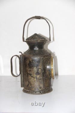 Antique Iron Lamp Lantern Original Old Hand Crafted