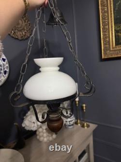 Antique Iron Large & Heavy Lantern Light Vintage Hanging Lantern Early 20th