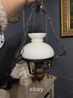 Antique Iron Large & Heavy Lantern Light Vintage Hanging Lantern Early 20th