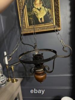 Antique Iron Large & Heavy Lantern Light Vintage Hanging Lantern Early 20th