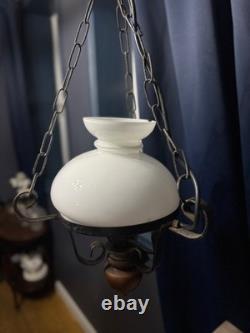 Antique Iron Large & Heavy Lantern Light Vintage Hanging Lantern Early 20th