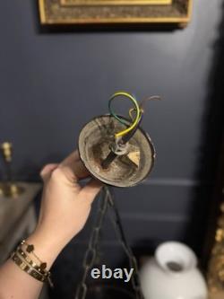 Antique Iron Large & Heavy Lantern Light Vintage Hanging Lantern Early 20th Antique Iron Large & Heavy Lantern Light Vintage Hanging Lantern Early 20th