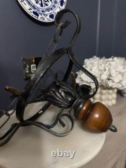 Antique Iron Large & Heavy Lantern Light Vintage Hanging Lantern Early 20th