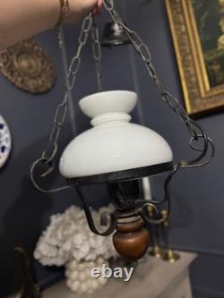 Antique Iron Large & Heavy Lantern Light Vintage Hanging Lantern Early 20th