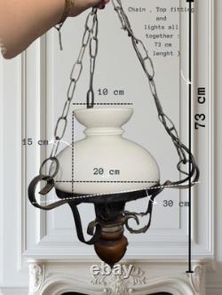 Antique Iron Large & Heavy Lantern Light Vintage Hanging Lantern Early 20th