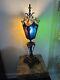 Antique Iron Stained Glass French Lantern