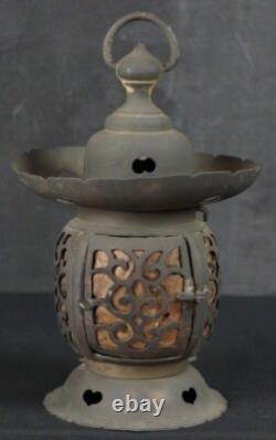 Antique Japan Buddhist temple lantern 1850 altar oil lamp