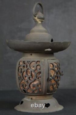 Antique Japan Buddhist temple lantern 1850 altar oil lamp