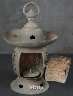 Antique Japan Buddhist temple lantern 1850 altar oil lamp