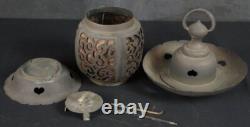 Antique Japan Buddhist temple lantern 1850 altar oil lamp