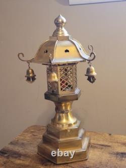 Antique Japanese Brass Pagoda Garden Lantern