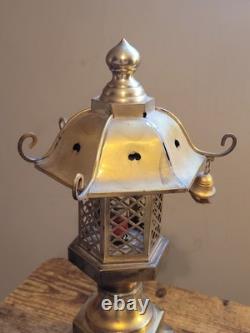 Antique Japanese Brass Pagoda Garden Lantern